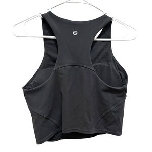 Lululemon slate gray 8 fast and free high neck crop tank bralette active top